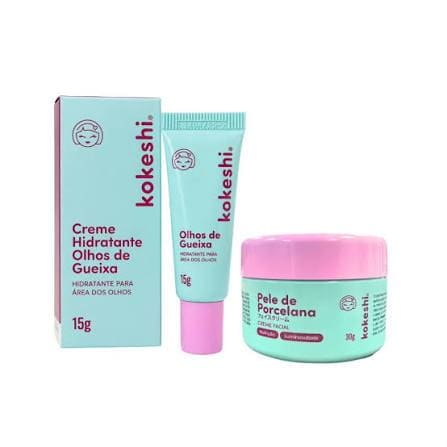 Dupla Renovadores Faciais Kokeshi Pele Porcelana Olhos Gueixa