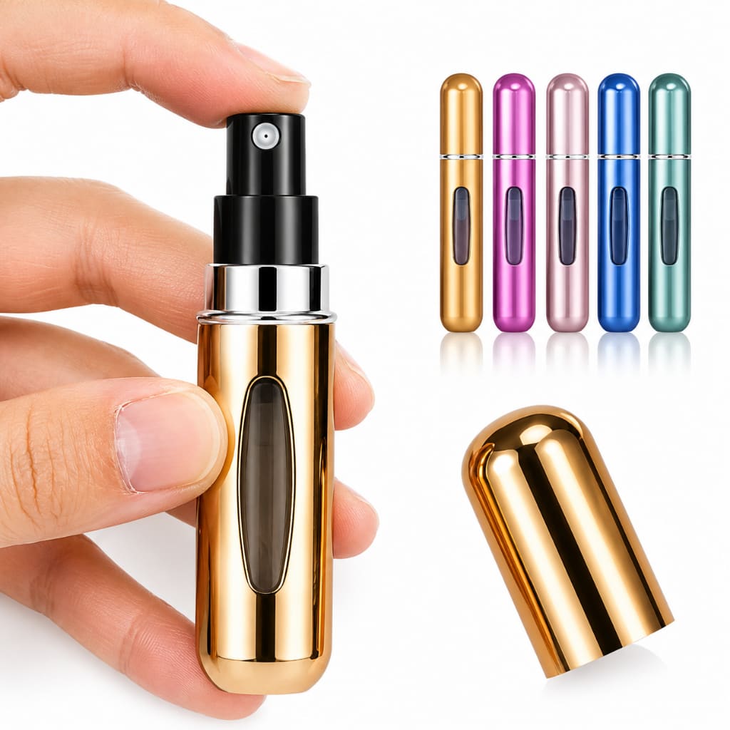 Porta Perfume 5ml . Frasco Recarregável Portátil Spray . Kit 3 unidades