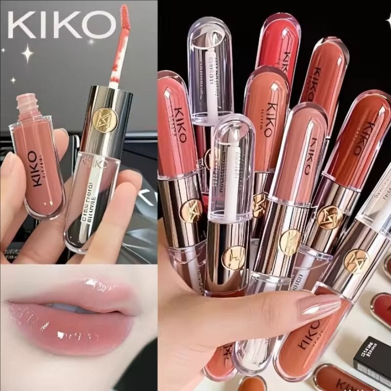 Batom Gloss Ponta Dupla, Espelho Transparente, Brilho Labial